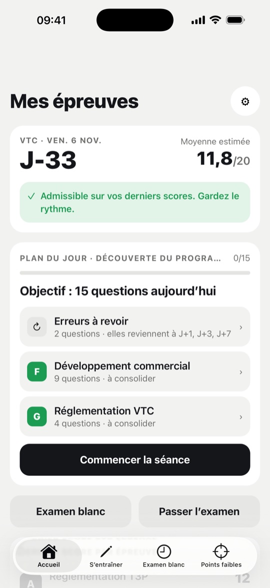 Accueil d'Admissible : plan du jour